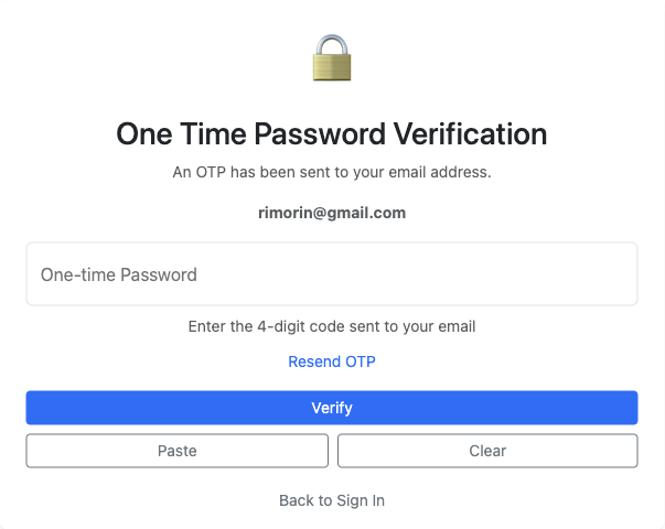 OTP Verification Page