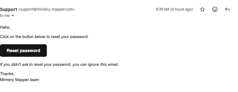Reset Password Email