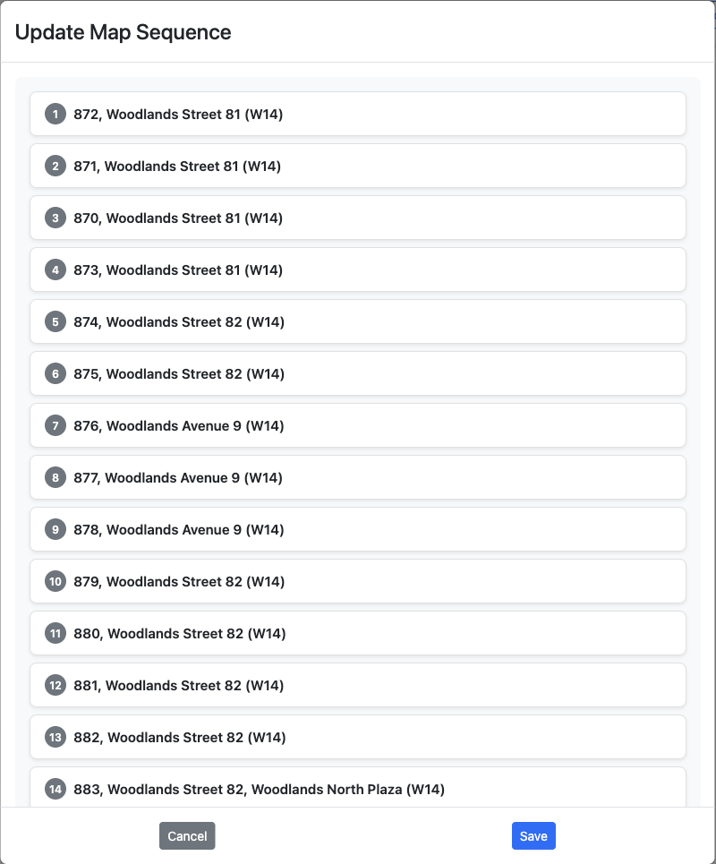 Update Territory Sequence